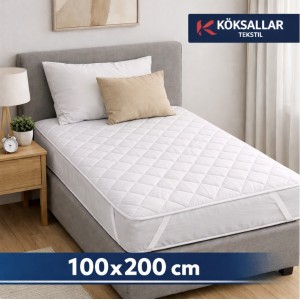 Tek Kişilik 100x200 cm Dört Köşe Lastikli Kapitone Alez – Yatak Koruyucu